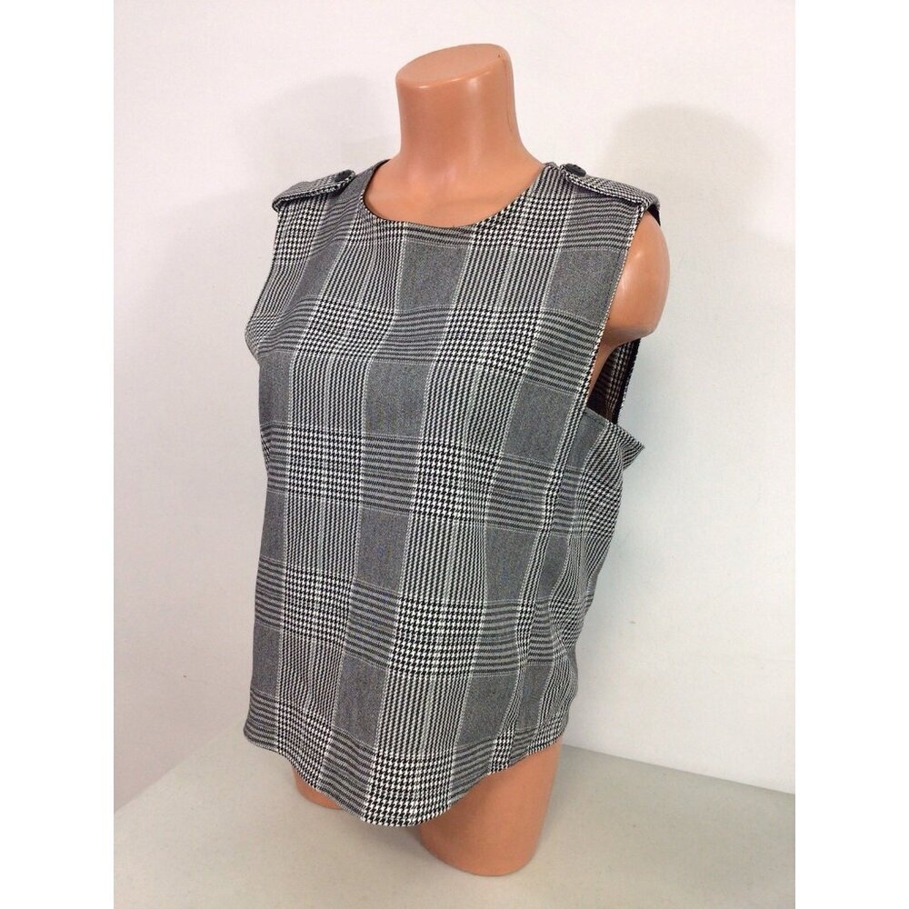 Zara Plaid Top Office Siren Womens Large